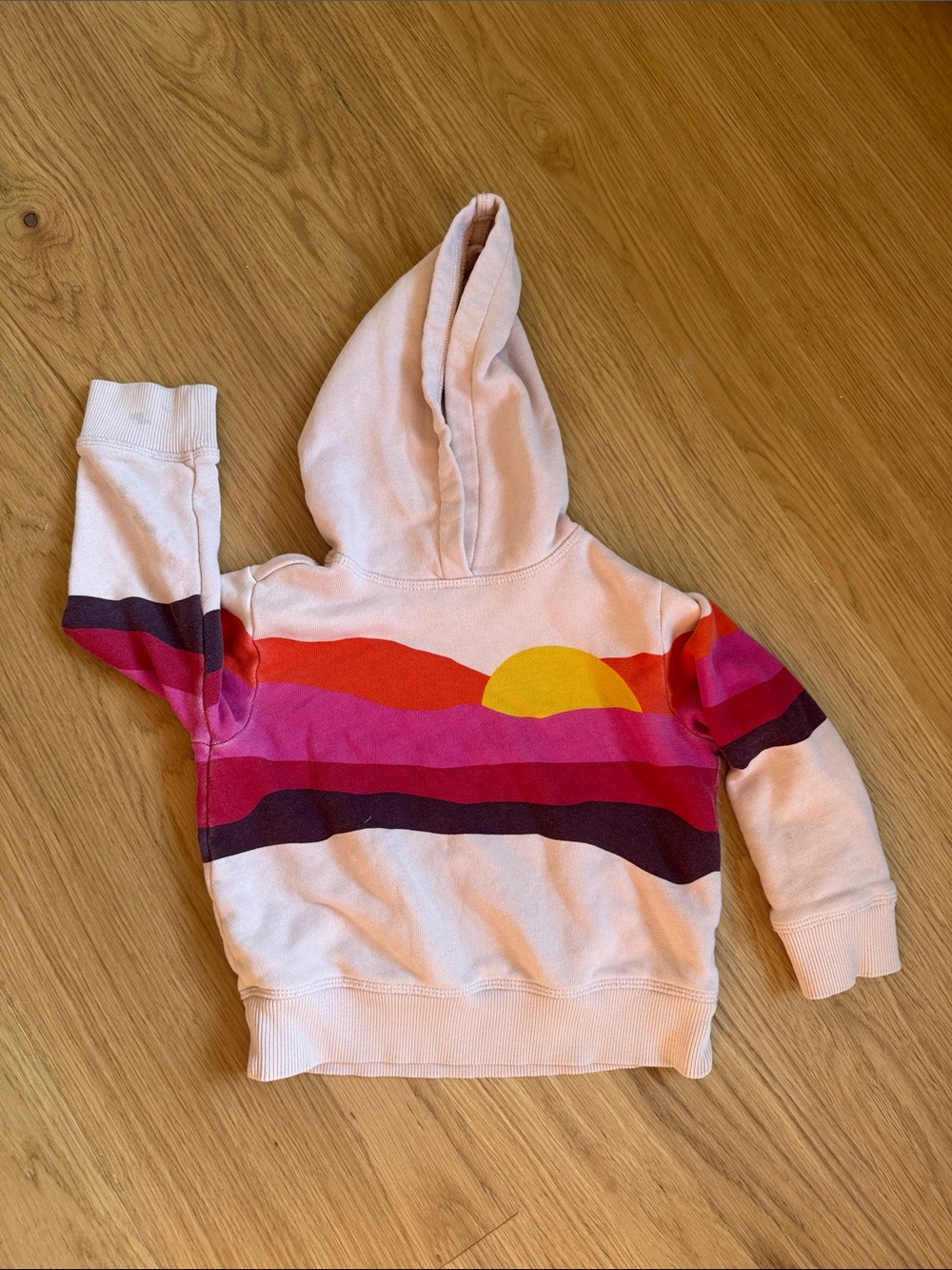 Faherty Pink Hoodie with Sunset Stripe Graphic
